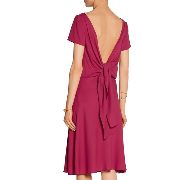 Gucci Womens Silk-Crepe Dress US 0 / UK 4 / IT 36 Petunia - Picture 3 of 8